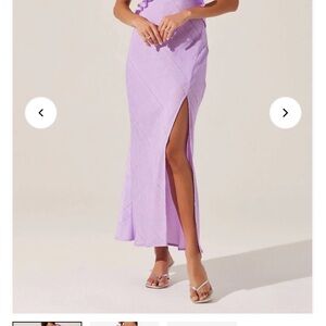 Astr Lavender Maxi Dress with Side Slit